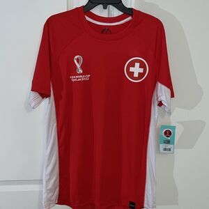 New FIFA World Cup Qatar 2022 White T-Shirt Swiss Switzerland National Team L